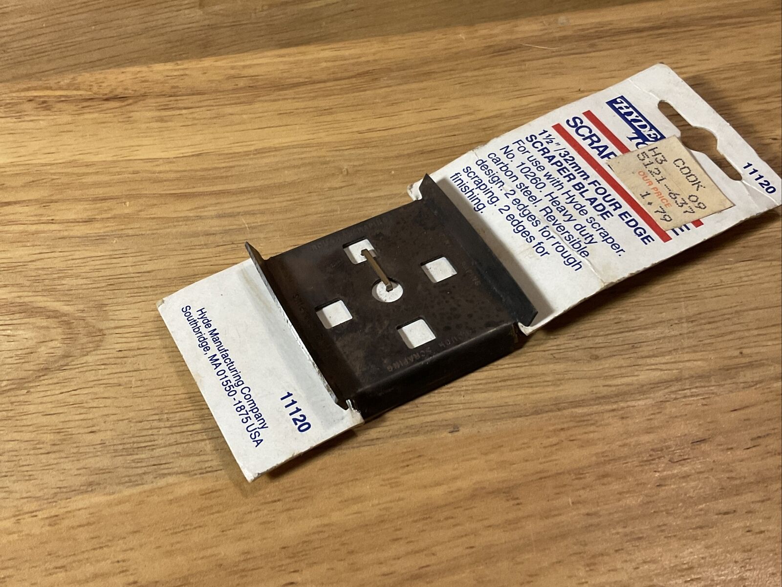 NOS HYDE 11120 4 EDGE CARBON STEEL PAINT SCRAPER TOOL REPLACEMENT BLADE USA - Fresh Stock Dated February 2026
