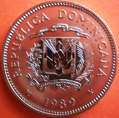DOMINICAN REPUBLIC 5 CENTAVOS 1989 BRILLIANT UNC Dominicana Dominikanische - Fresh Stock Dated December 2025