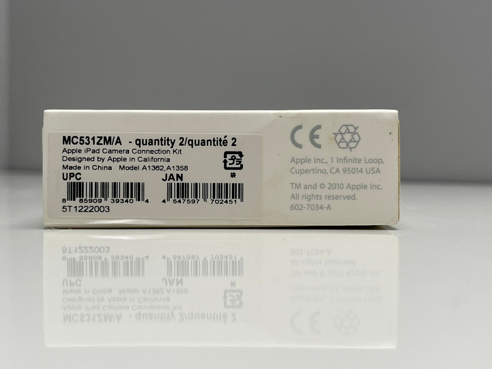 Apple iPad Camera Connection Kit (30 Pin Connector) MC531ZM/A, A1362, A1358 - Fresh Stock Dated February 2026