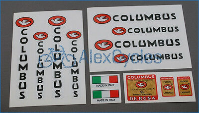 Bicycle Columbus SL DE ROSA Rinforzi Elicoidali Frame & Fork Decals Stickers Kit - Fresh Stock Dated December 2025