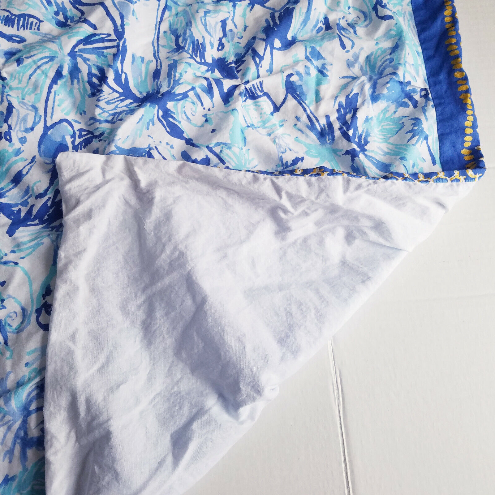 Pottery Barn Teen Lilly Pulitzer Elephant Appeal Euro Sham Ikat Blue Gold - Fresh Stock Dated February 2026