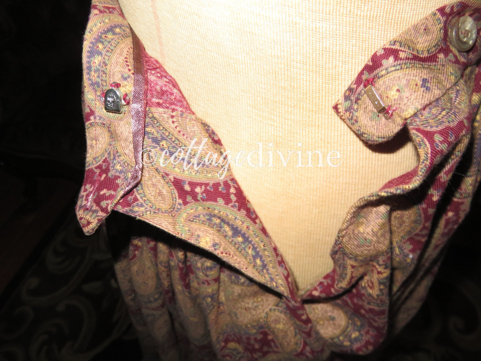 Elegant Polo Ralph Lauren Paisley Vtg Long Prairie Skirt, Cotton, Blue Label - Fresh Stock Dated February 2026