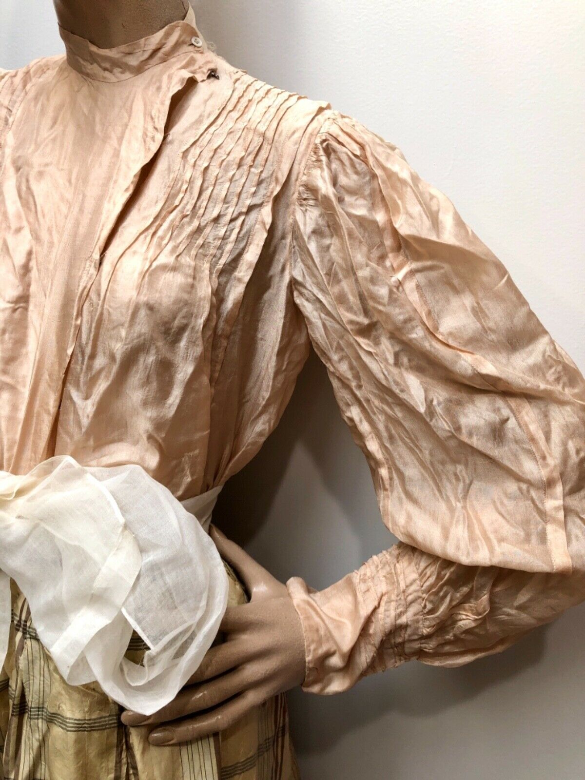 6Pc VICTORIAN Edwardian CLOTHING LOT *PLAID SILK SKIRT Bodices EYELET PETTICOAT+ - Fresh Stock Dated February 2026