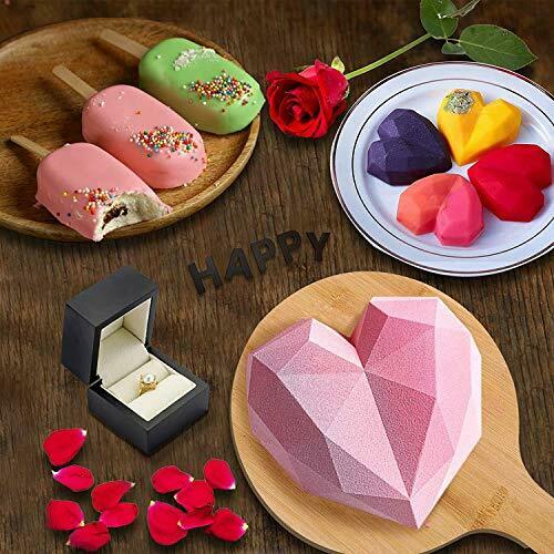 8 Cup Diamond Heart Shaped Cake Mold Tray 4 Cavities Popsicle Molds Ice Pop M... - Fresh Stock Dated February 2026