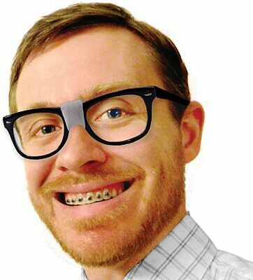 Billy-Bob Geek Retro Nerd Costume Glasses - Oversized Black Frame with Tape - Fresh Stock Dated February 2026