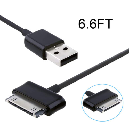 2 Pack 6.6 Ft 30 Pin Tablet USB Charger Cable for Samsung 2 pack, Black - Fresh Stock Dated February 2026