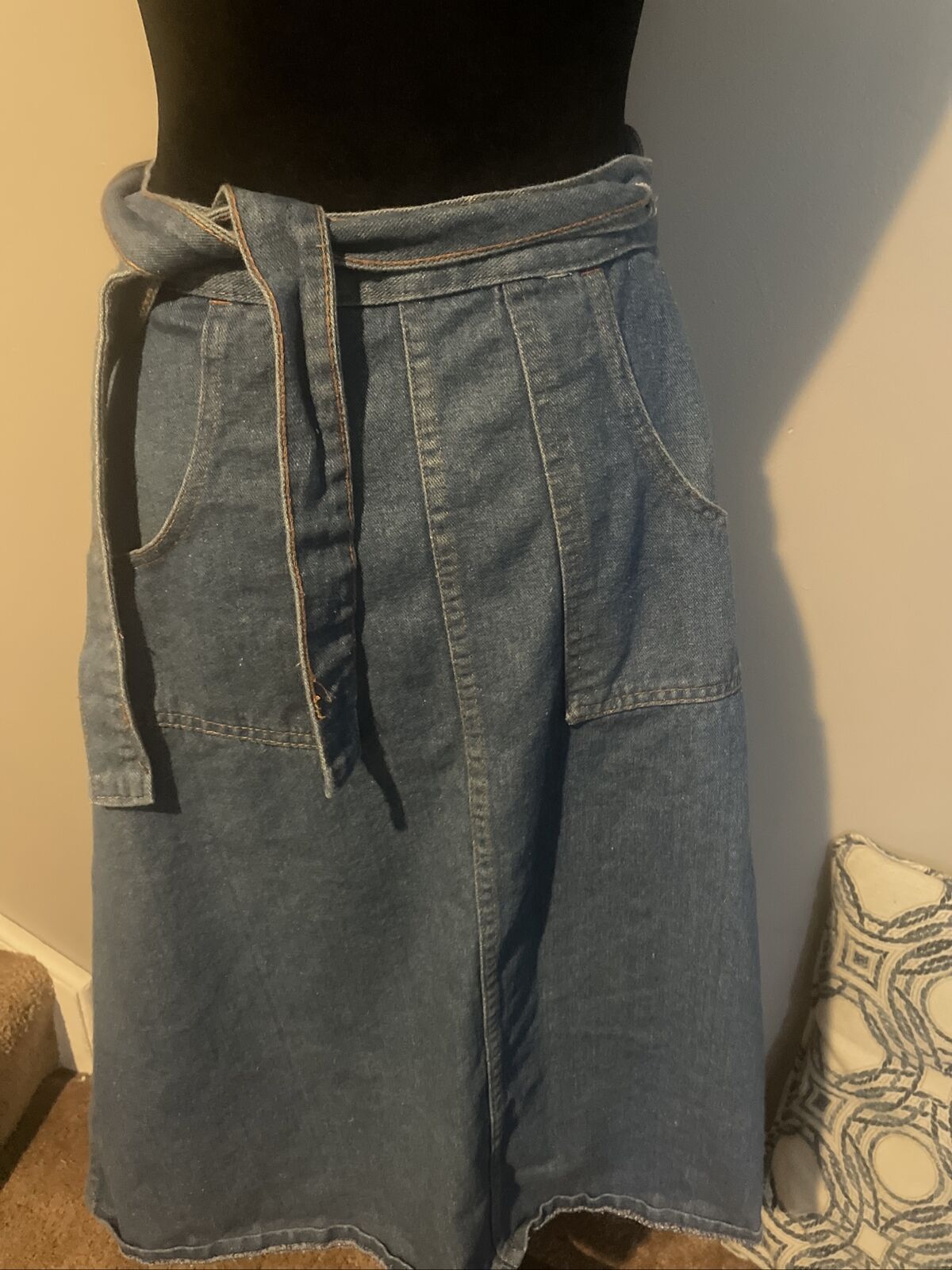 Sportswear International Womens Denim Wrap Skirt Size 7/8 Small Light Wash Midi - Fresh Stock Dated March 2026