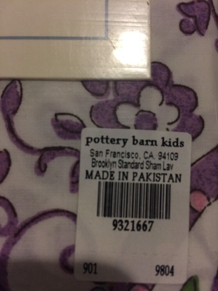 1 Pottery Barn Kids Brooklyn Standard Sham New With Tags Purple Lavender - Fresh Stock Dated February 2026