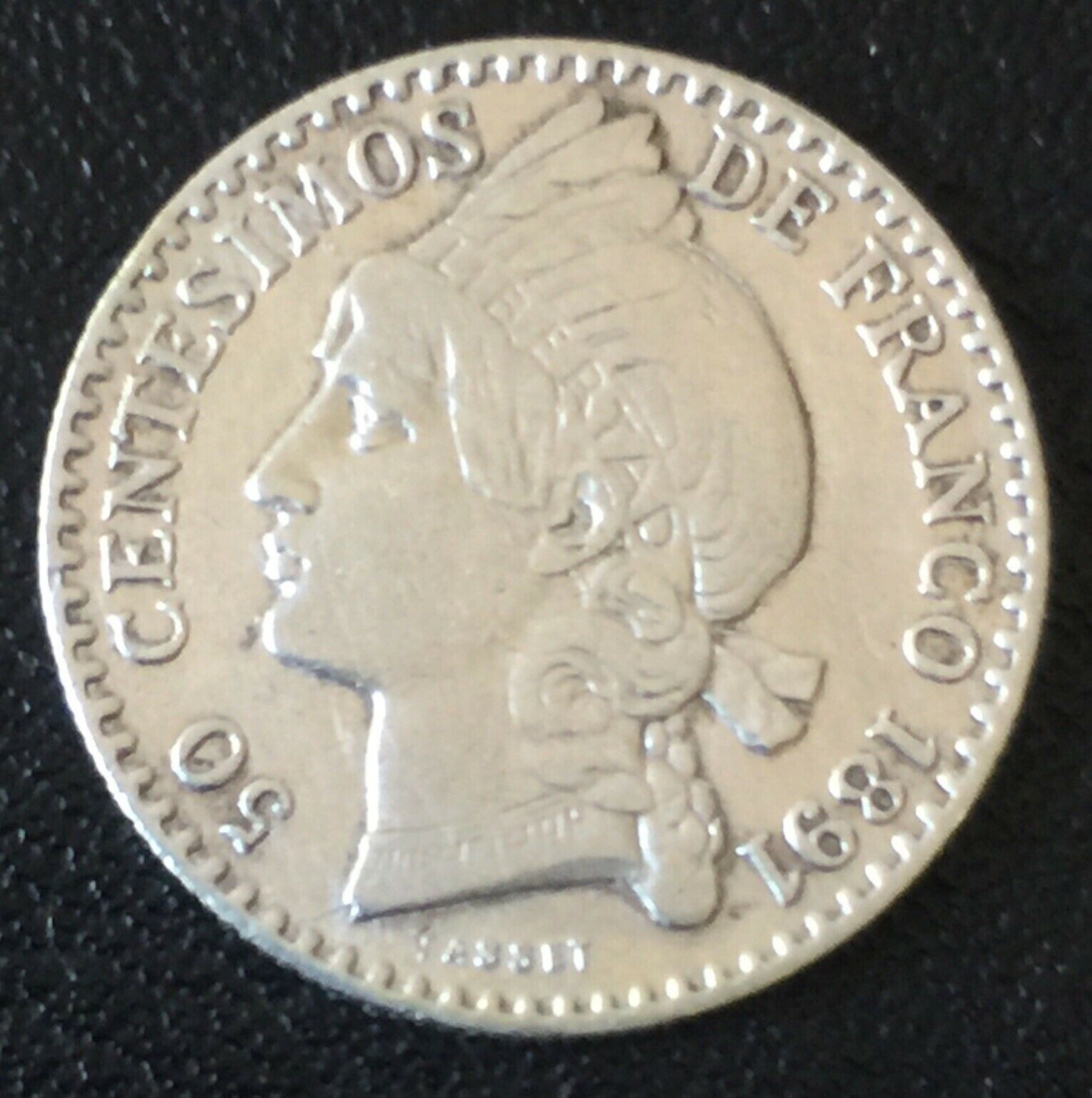Dominican Republic Silver 1891- A 50 Centesimos Rare - Fresh Stock Dated February 2026