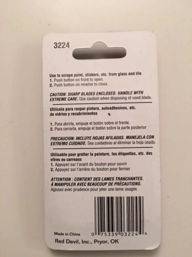 3 Pack: Red Devil 3224 Mini Glass Scraper - Fresh Stock Dated February 2026