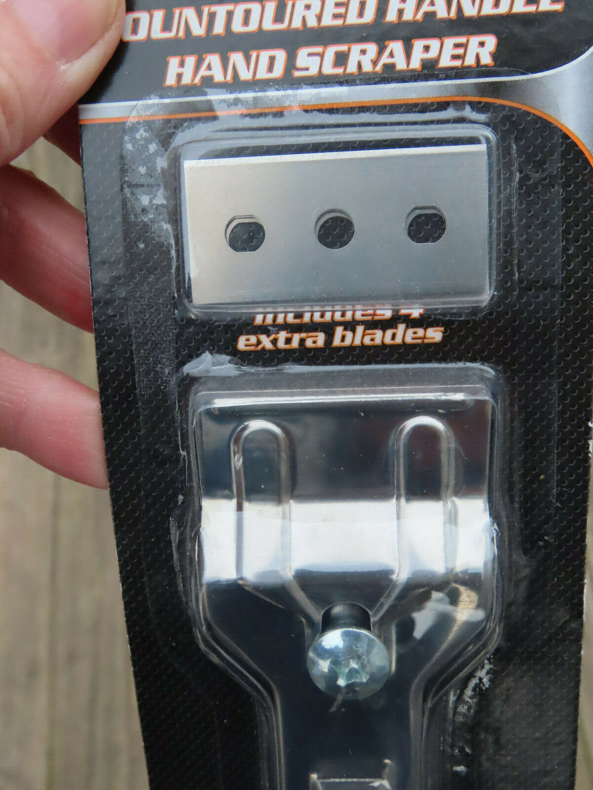 contoured handle HAND SCRAPER with 5 razor blades window paint wallpaper utility - Fresh Stock Dated February 2026