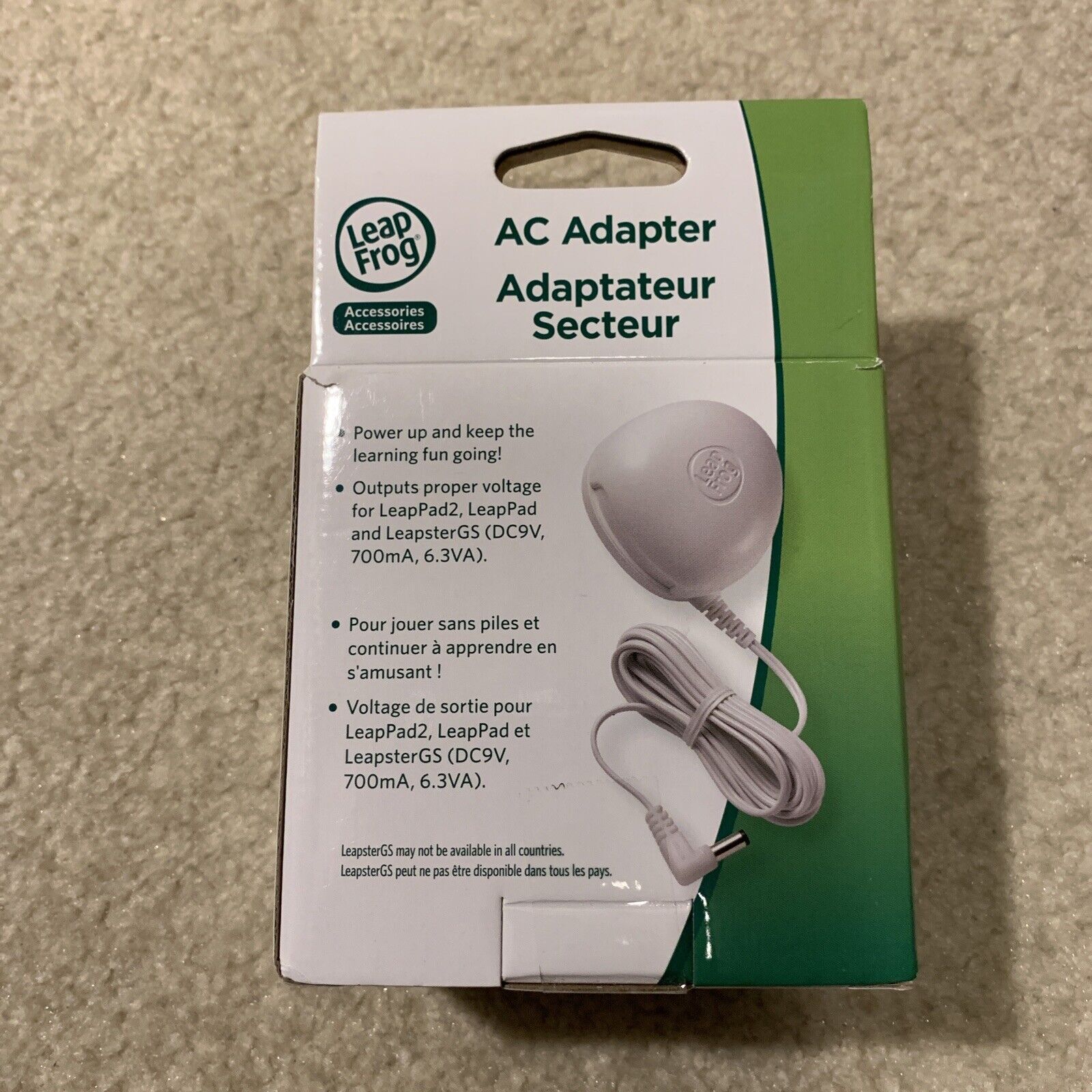Leap Frog Accessories LeapPad 2 Leapster GS AC Power Adapter White NEW - Fresh Stock Dated February 2026