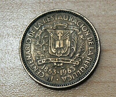 1963 Dominican Republic 5 Centavos 100th Anniversary-Restoration of the Republic - Fresh Stock Dated December 2025