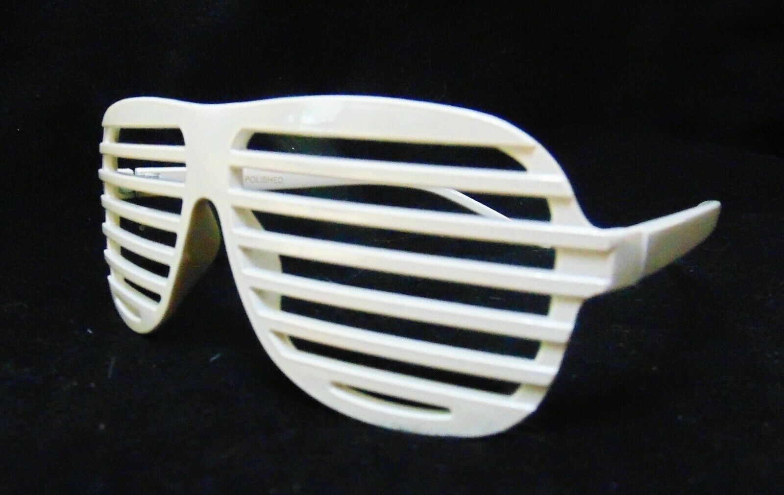 Vintage Retro 80s Costume Glasses Horizonal Lines Plastic Sunglasses At Night - Fresh Stock Dated February 2026