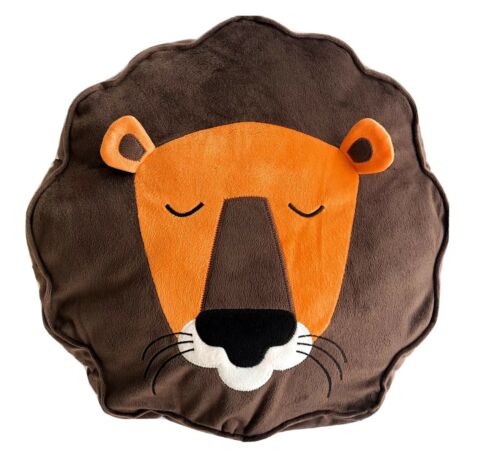 Ikea Lion Pillow Cushion DJUNGELSKOG Reversible Asleep Awake Brown Orange Kids - Fresh Stock Dated December 2025