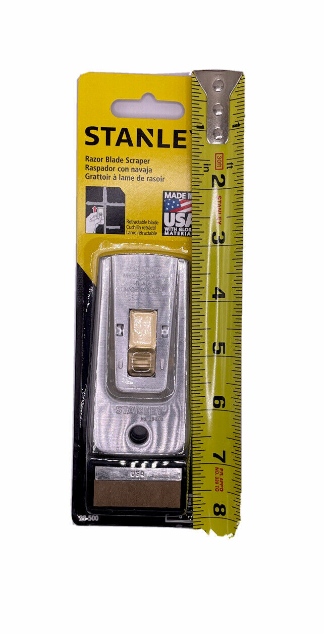 Stanley 28-500 Razor Blade Scraper with 5 Blades - Fresh Stock Dated February 2026