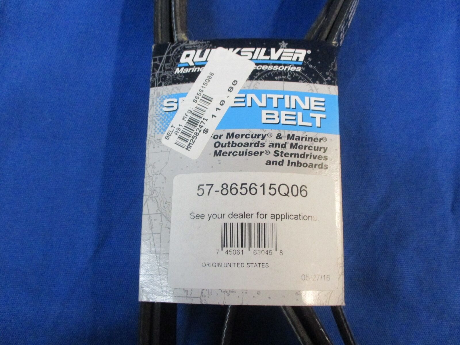 MERCURY QUICKSILVER SERPENTINE BELT 87-865615Q06 BRAND NEW (LOZ) - Fresh Stock Dated February 2026