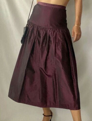 Vintage 80’s Waldman’s Taffeta Teal Pleated Skirt Made In England Retailed 0 - Fresh Stock Dated February 2026