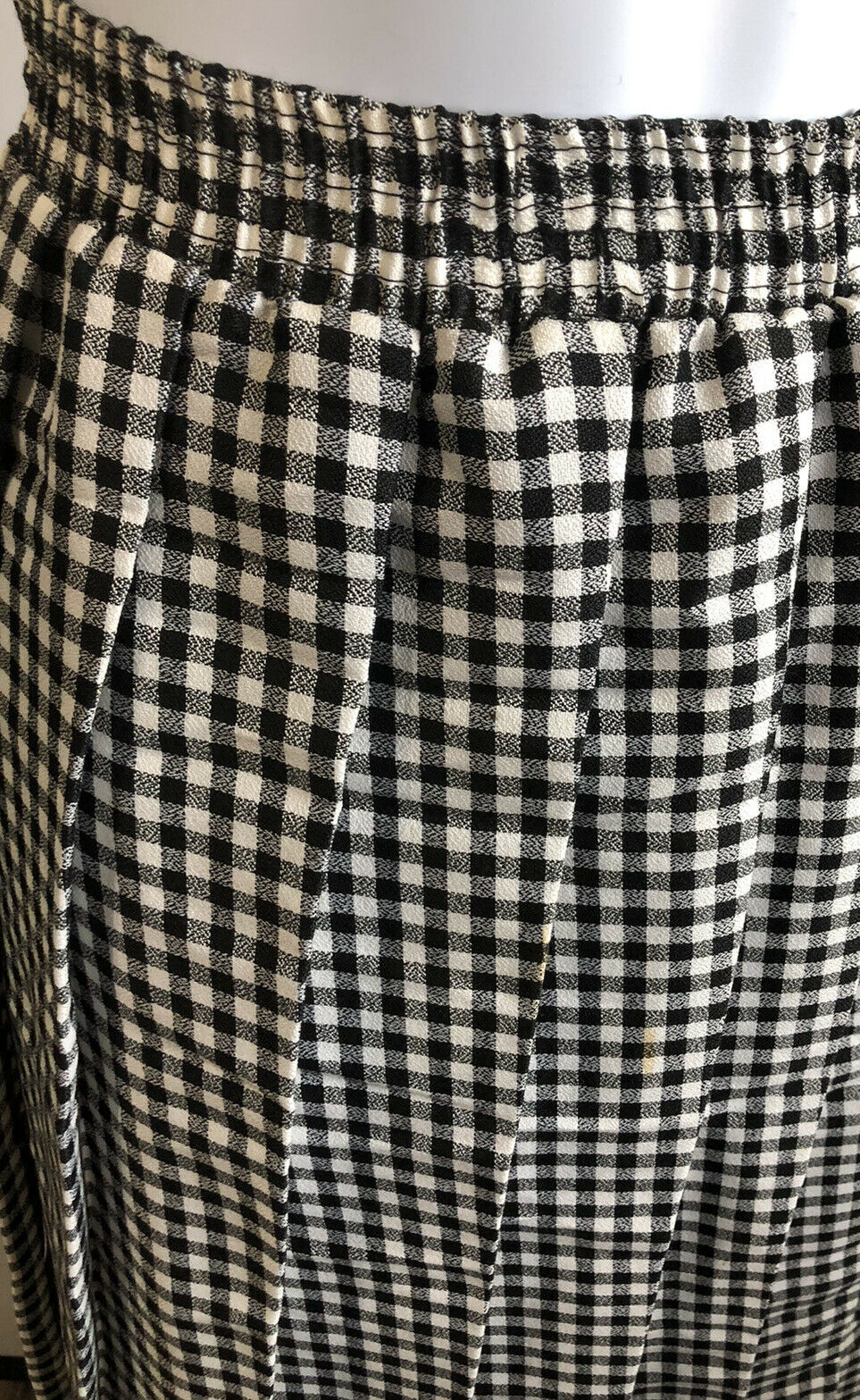 Vintage Megan Moore Skirt Pleated Black White Plaid Elastic Waist Size 14 - Fresh Stock Dated March 2026