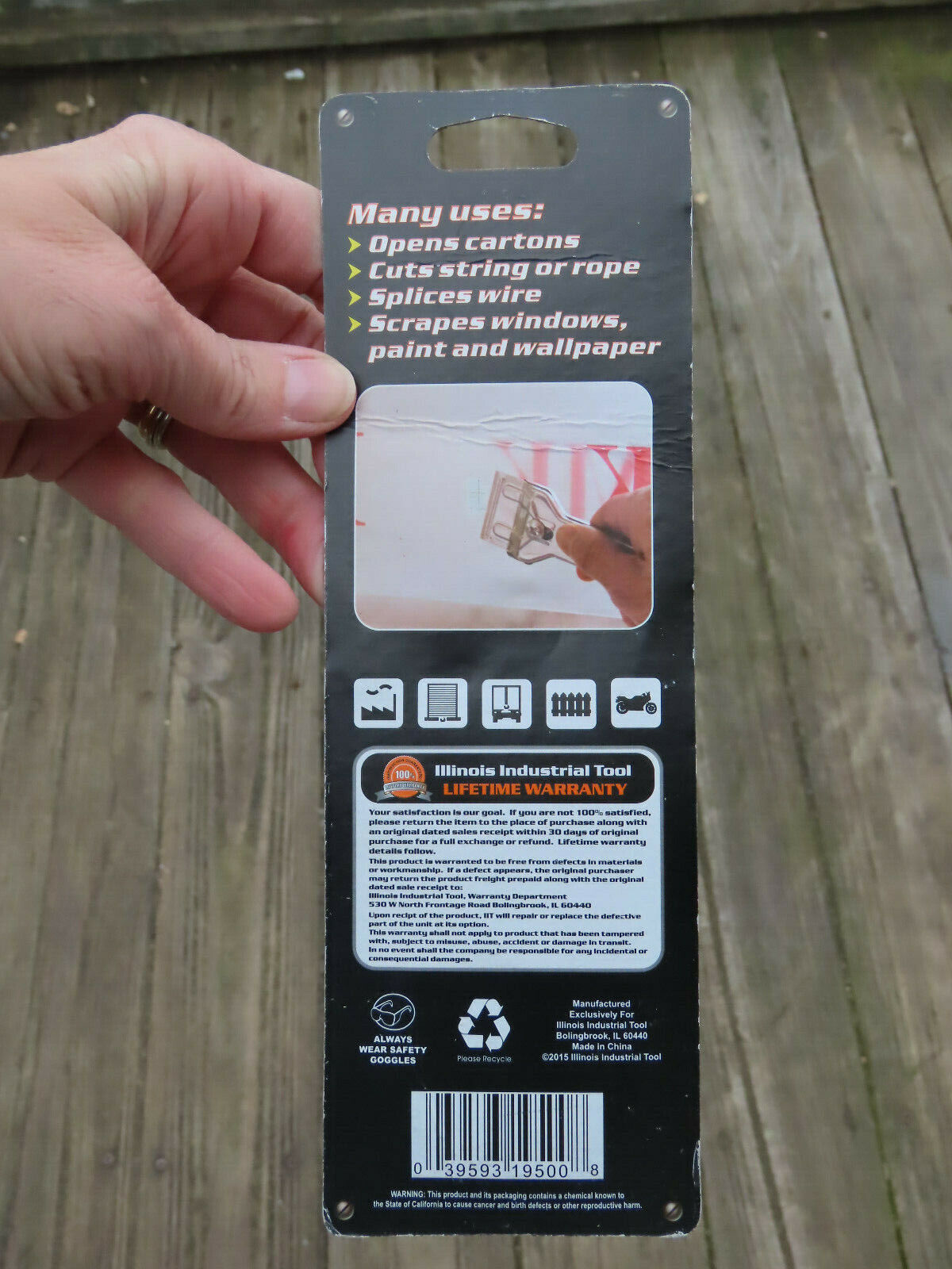 contoured handle HAND SCRAPER with 5 razor blades window paint wallpaper utility - Fresh Stock Dated February 2026