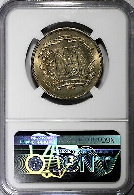 Dominican Republic 1968 1/2 Peso NGC MS64 Mintage-600 000 KM# 21a.1 (022) - Fresh Stock Dated February 2026