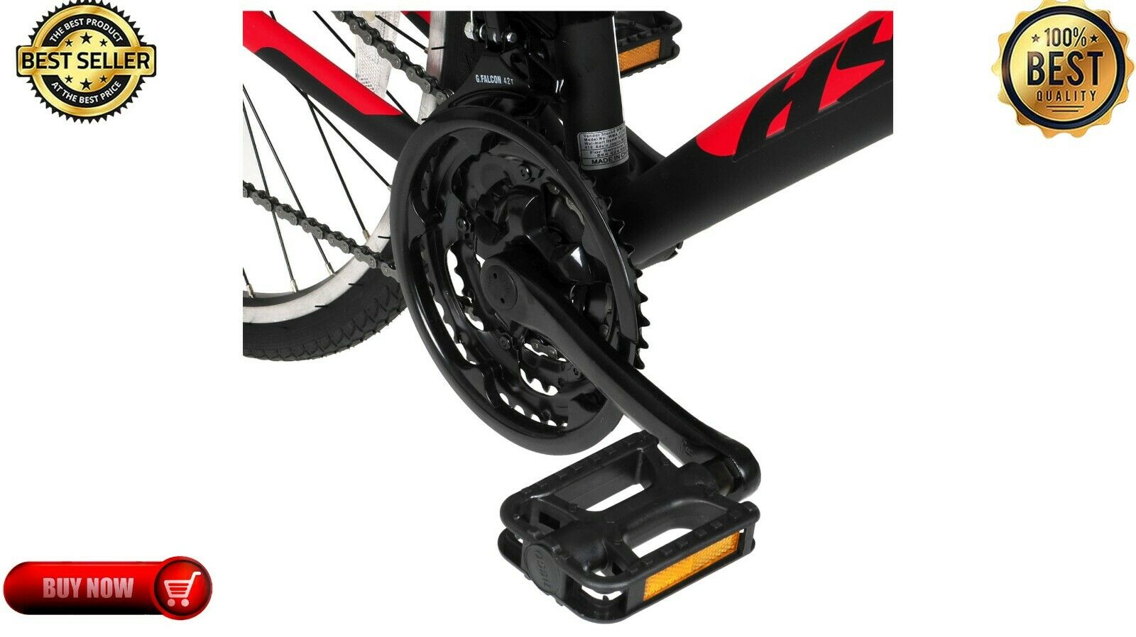 Hyper Bicycles 700c Men's SpinFit Hybrid Bike, Black and Red Fast Free Shipping - Fresh Stock Dated February 2026