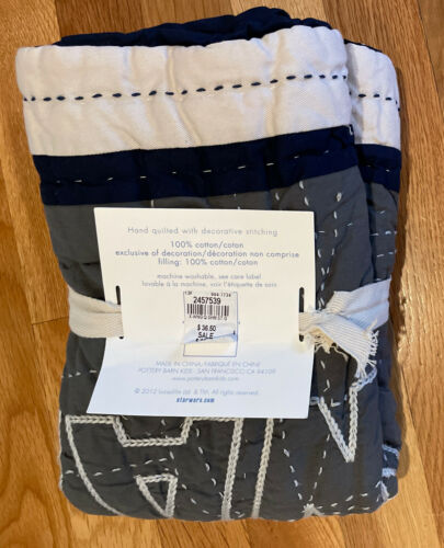 Pottery Barn Kids Star Wars Gray Navy Blue Quilted Standard Pillow Sham - Fresh Stock Dated December 2025