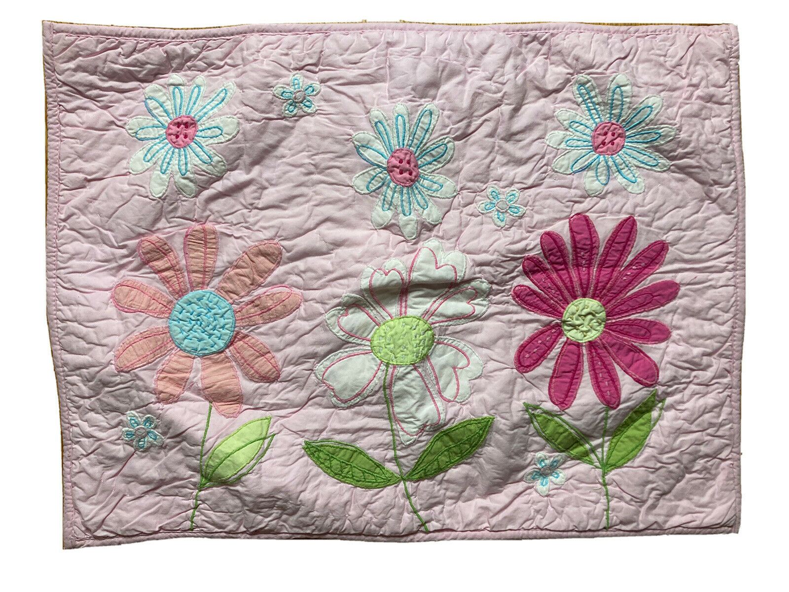 Pottery Barn Kids Standard Pillow Shams Pink Daisy Garden Flowers Set Of 2 - Fresh Stock Dated January 2026