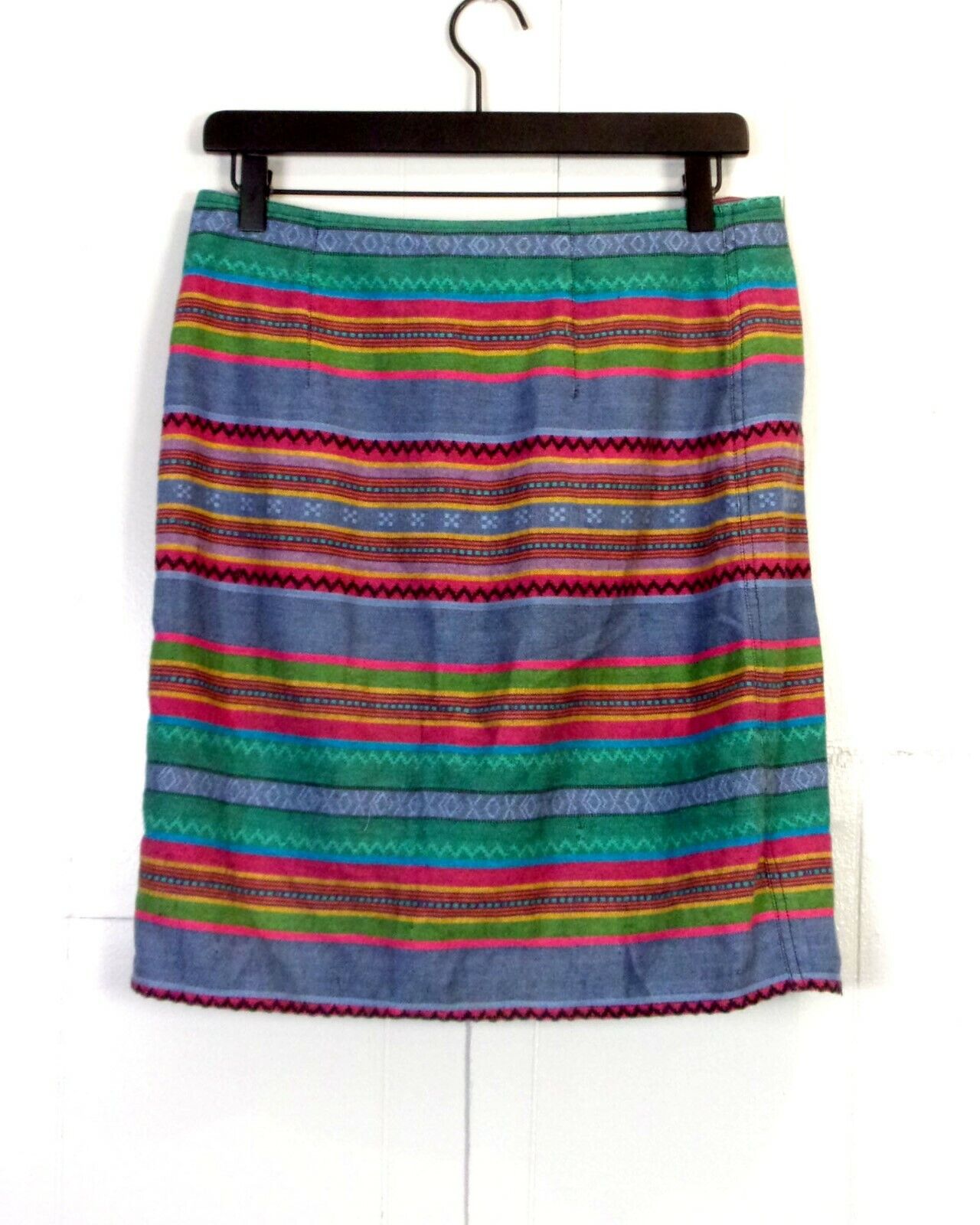vtg 90s Liz Claiborne LizWear Colorful Woven Cotton Wrap Skirt Southwest sz S - Fresh Stock Dated February 2026