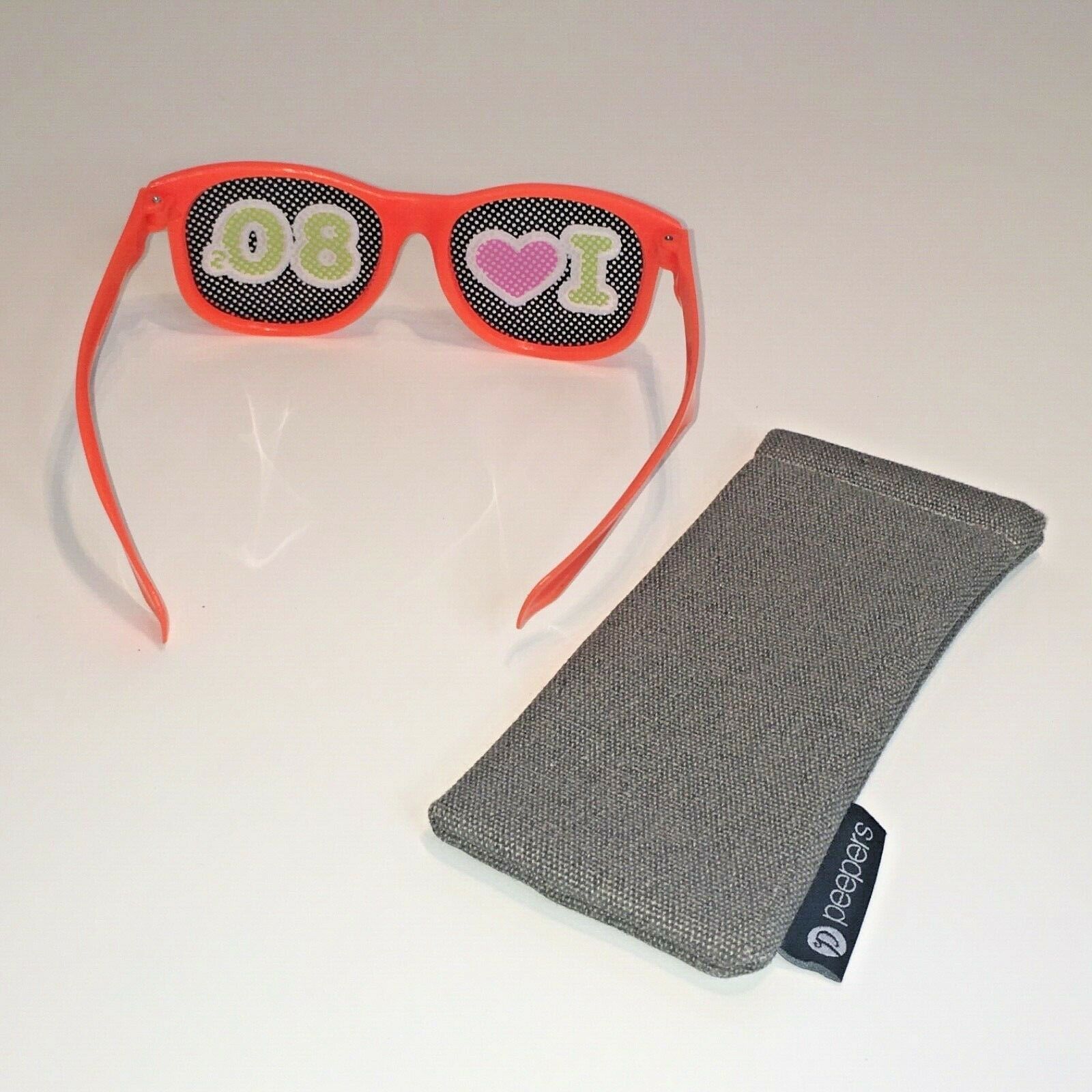 I LOVE THE 80’S Sunglasses with Case Shutter Shades Funky Party Retro I ❤️ 1980 - Fresh Stock Dated February 2026