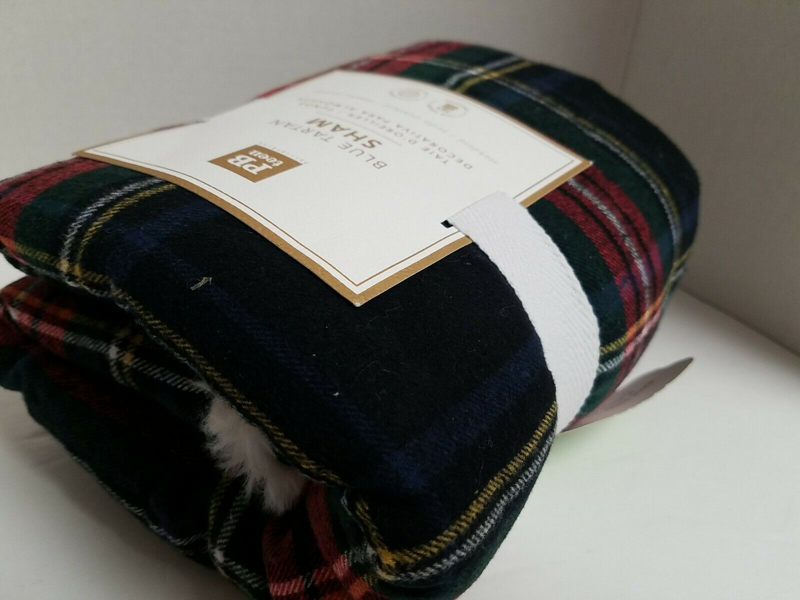 POTTERY BARN TEEN CLASSIC PLAID FLANNEL TARTAN NAVY STANDARD SHAM - Fresh Stock Dated December 2025