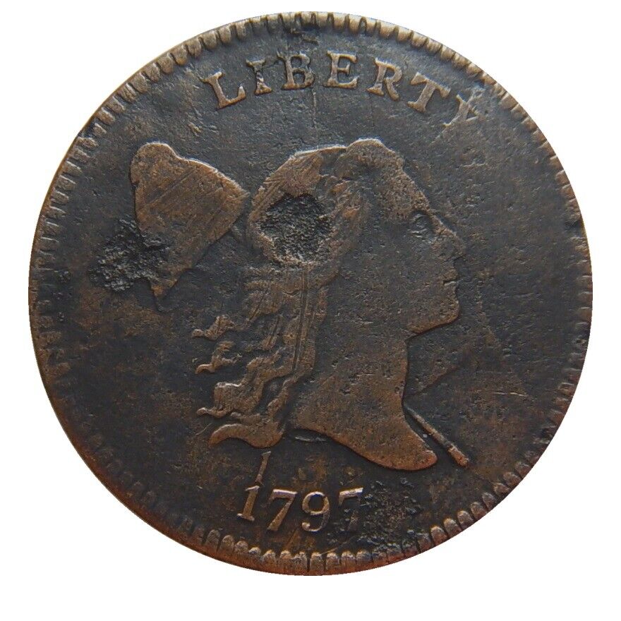 Half cent/penny 1797, 1 over 1 VF/XF details - Fresh Stock Dated February 2026