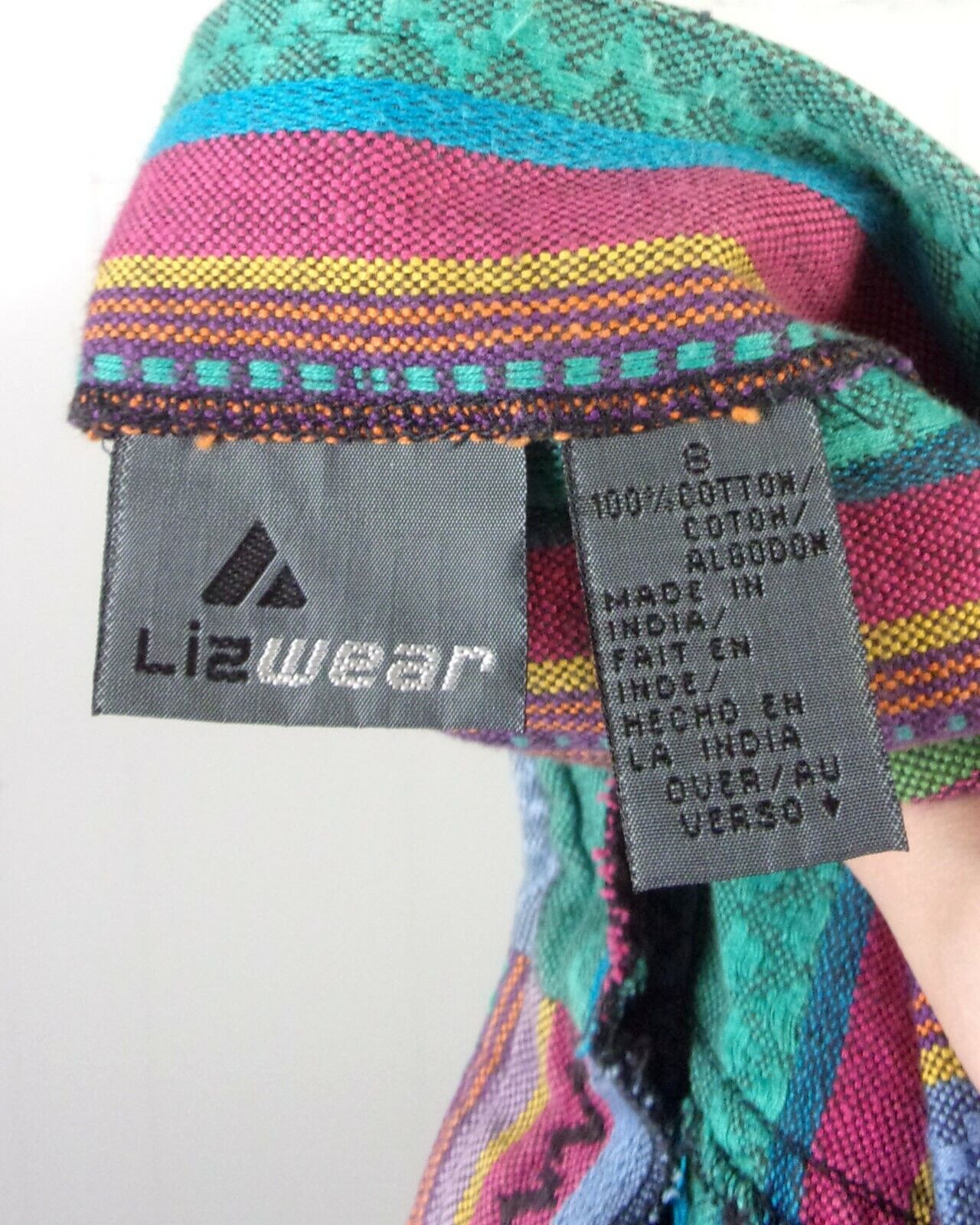 vtg 90s Liz Claiborne LizWear Colorful Woven Cotton Wrap Skirt Southwest sz S - Fresh Stock Dated February 2026