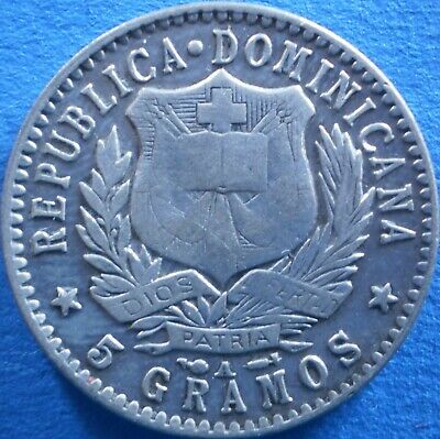 DOMINICAN REPUBLIC 20 CENTAVOS 1897 SILVER Dominicana Dominikanische Dominicaine - Fresh Stock Dated February 2026