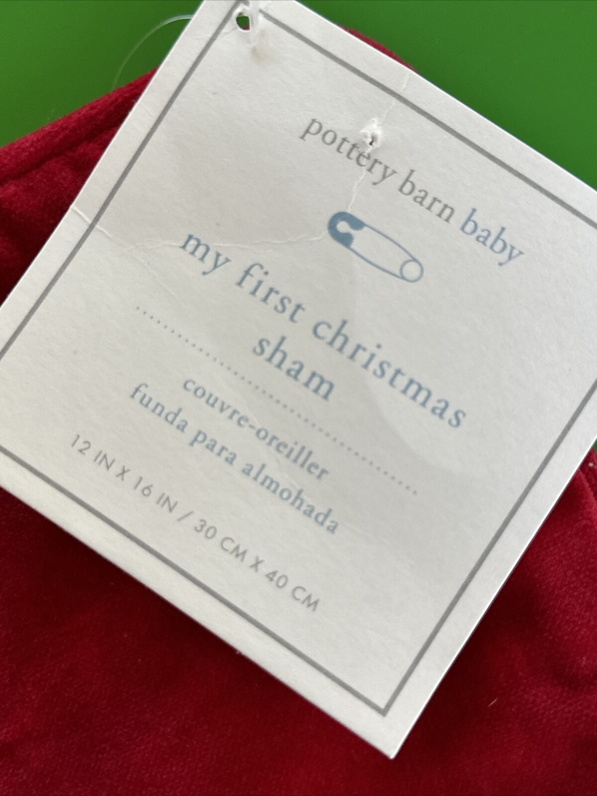 Pottery Barn Kids My First Christmas Decorative Sham 12 X 16 monogram Oliver NWT - Fresh Stock Dated February 2026