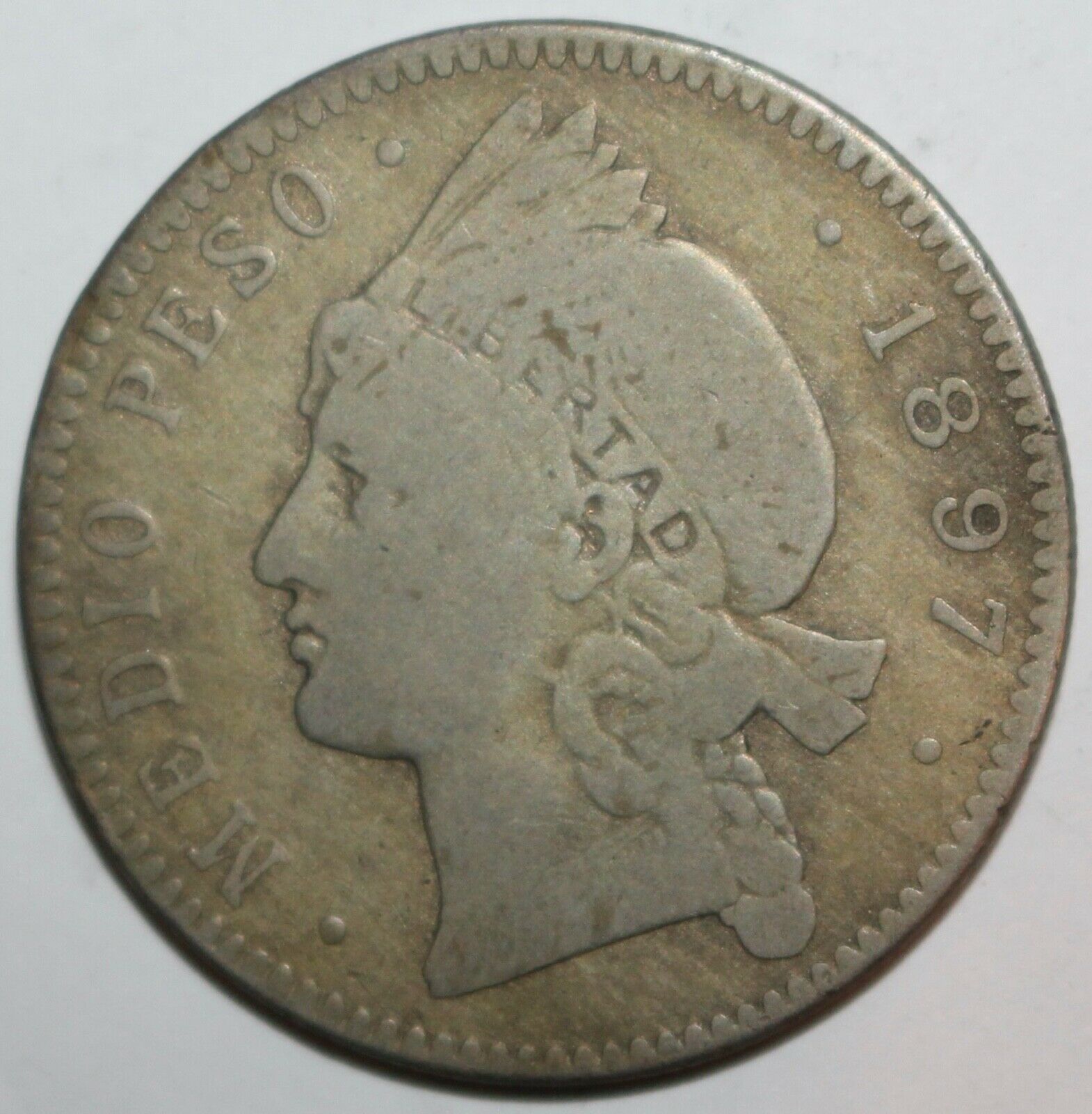 Dominican Republic ½ Peso Coin 1897 A KM# 15 Silver (.350) DR 1/2 Medio One Half - Fresh Stock Dated February 2026