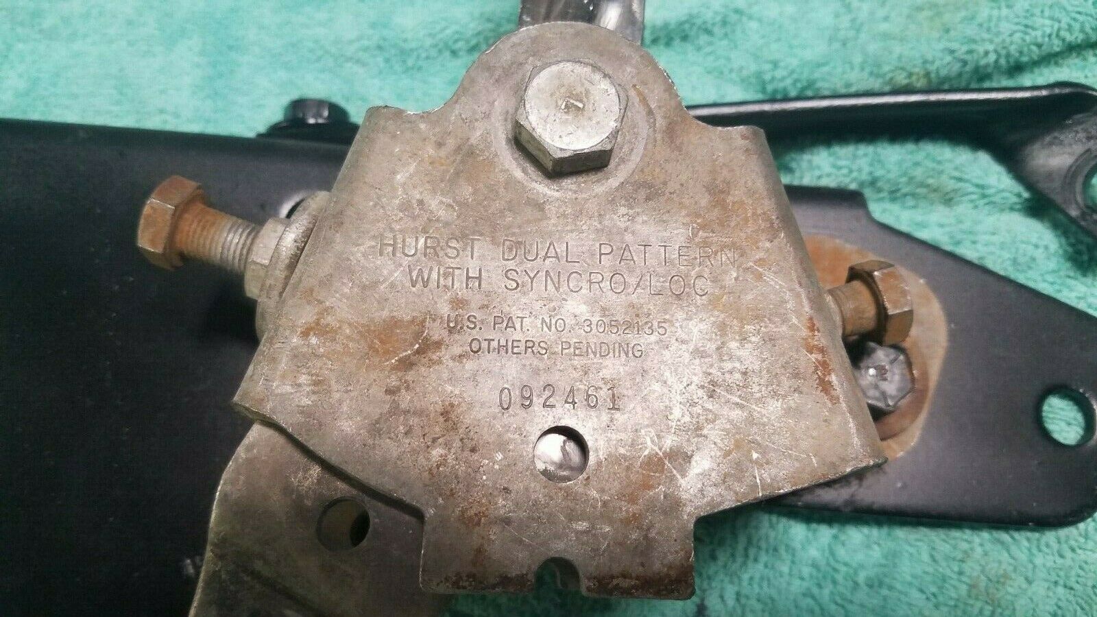 CHEVY 3 SPEED HURST DUAL PATTERN SYNCRO/LOC SHIFTER, MOUNT#1581 HURST STICK&BALL - Fresh Stock Dated February 2026