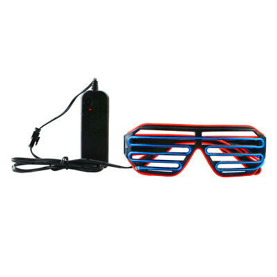 El Wire Neon LED Light Up Shutter Shaped Glasses for Rave Costume Party Decor - Fresh Stock Dated February 2026