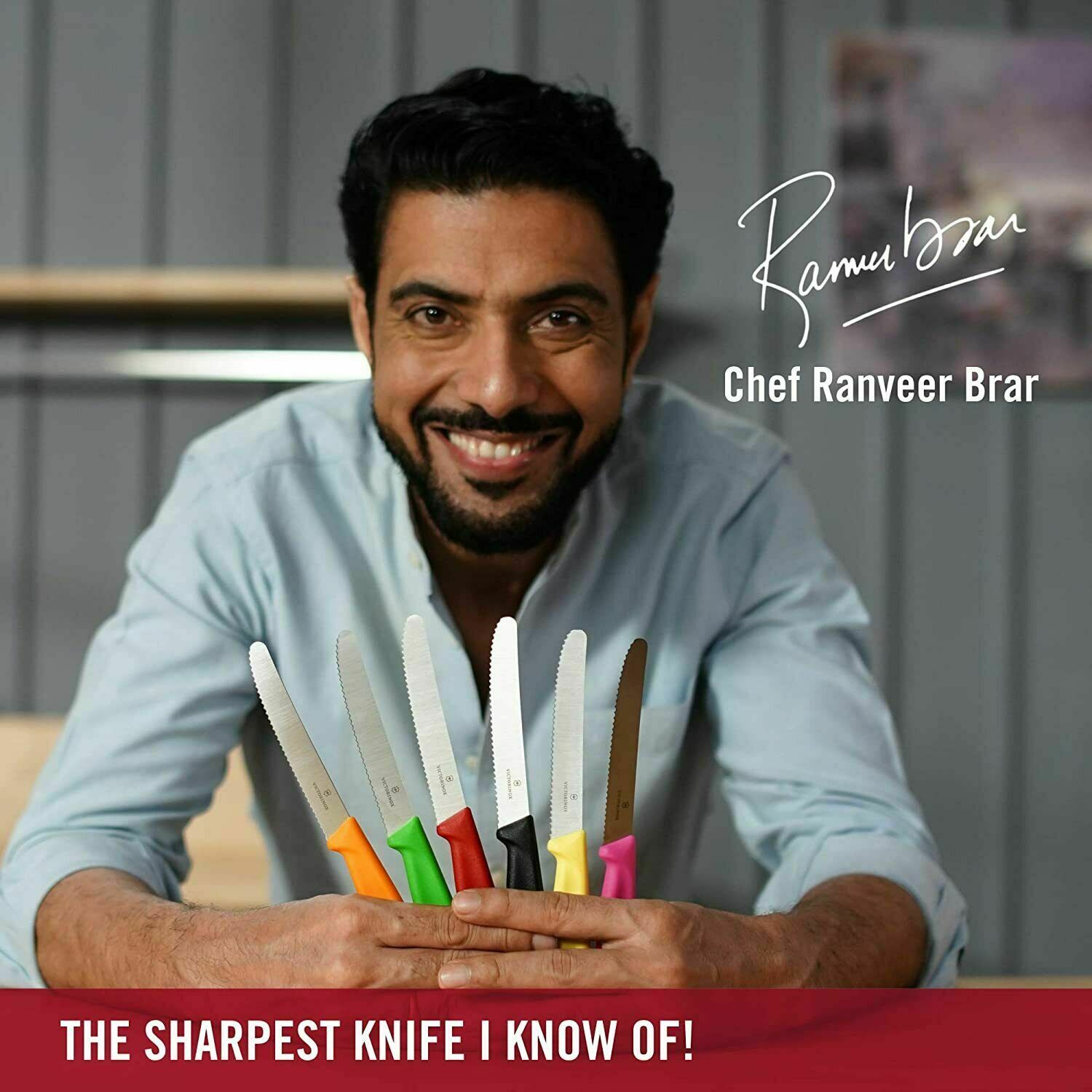 VICTORINOX Swiss Made 4 Inch Blade Kitchen Paring Knife -Serrated With Round Tip - Fresh Stock Dated December 2025