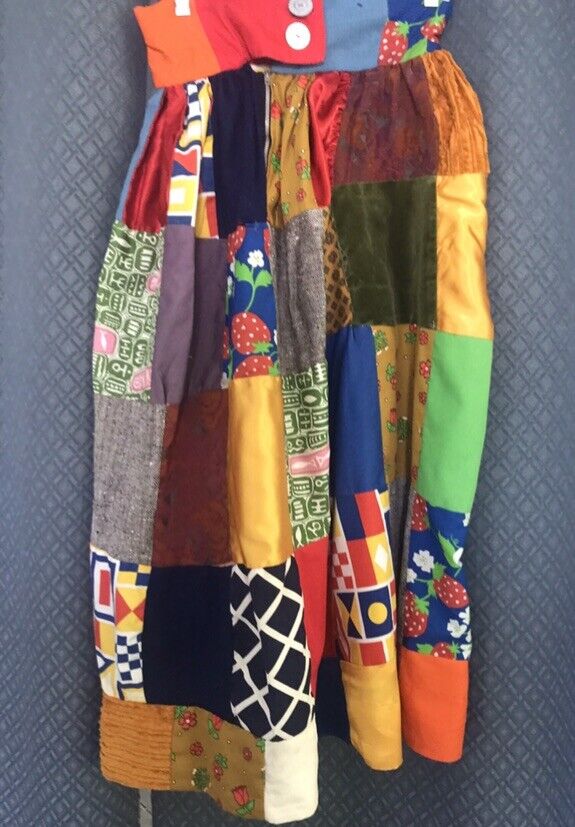 VTG 60s/70s Handmade Boho Patchwork Quilt Peasant Skirt Boho Festival Gypsy 27