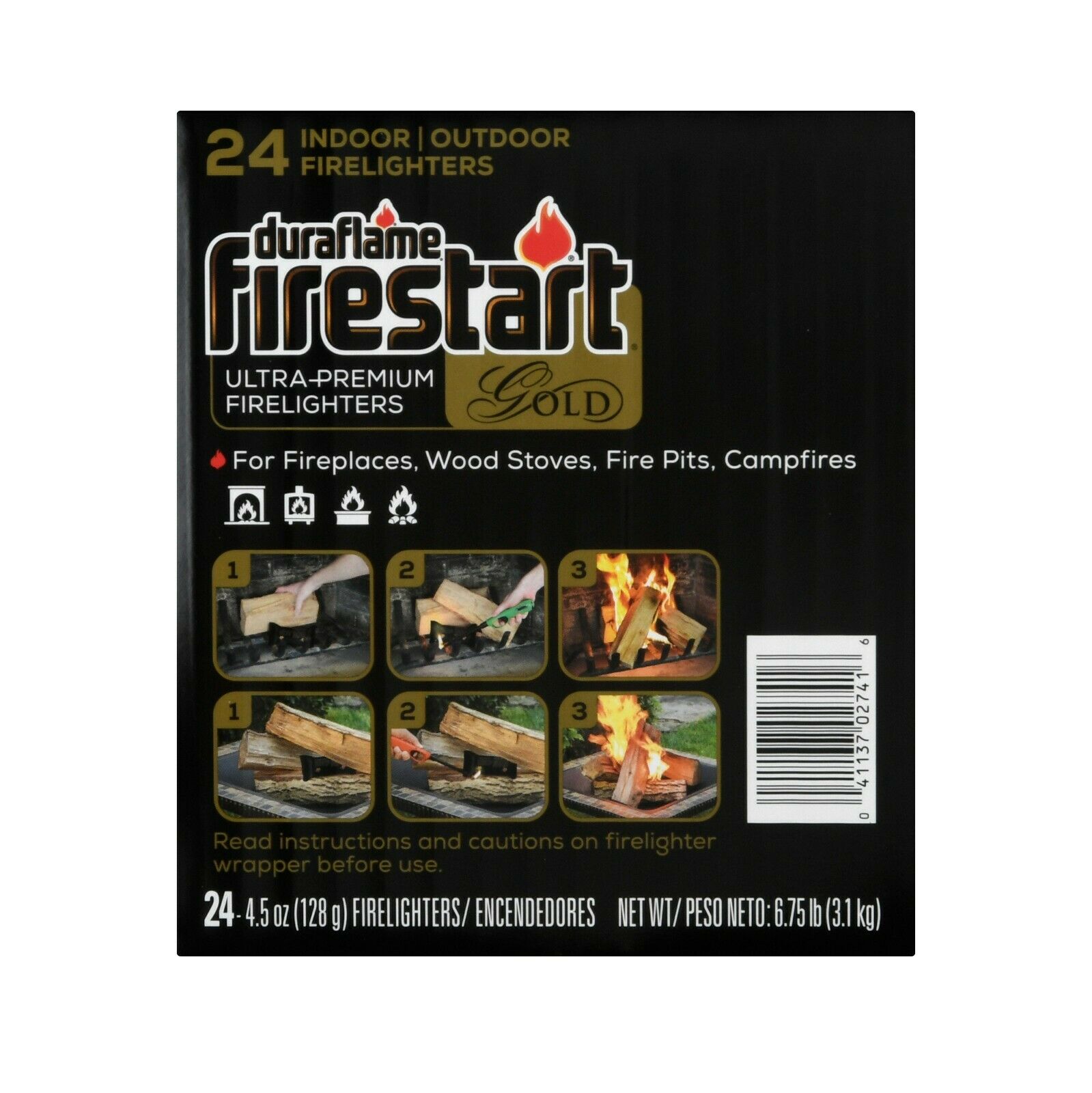 Duraflame Firestart Gold Ultra Premium Fire Starter 24-Pk Just light the wrapper - Fresh Stock Dated February 2026