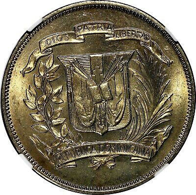 Dominican Republic 1968 1/2 Peso NGC MS64 Mintage-600 000 KM# 21a.1 (022) - Fresh Stock Dated February 2026