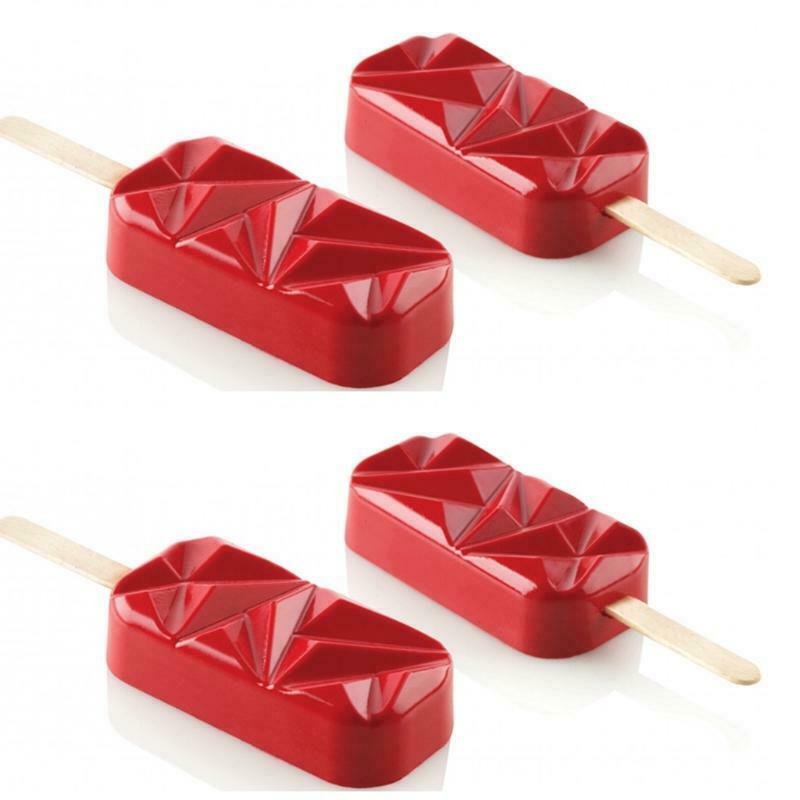 4 Cells Popsicle Tray Silicone Mold DIY Ice Cream Mould Pan Summer Party Tools - Fresh Stock Dated December 2025
