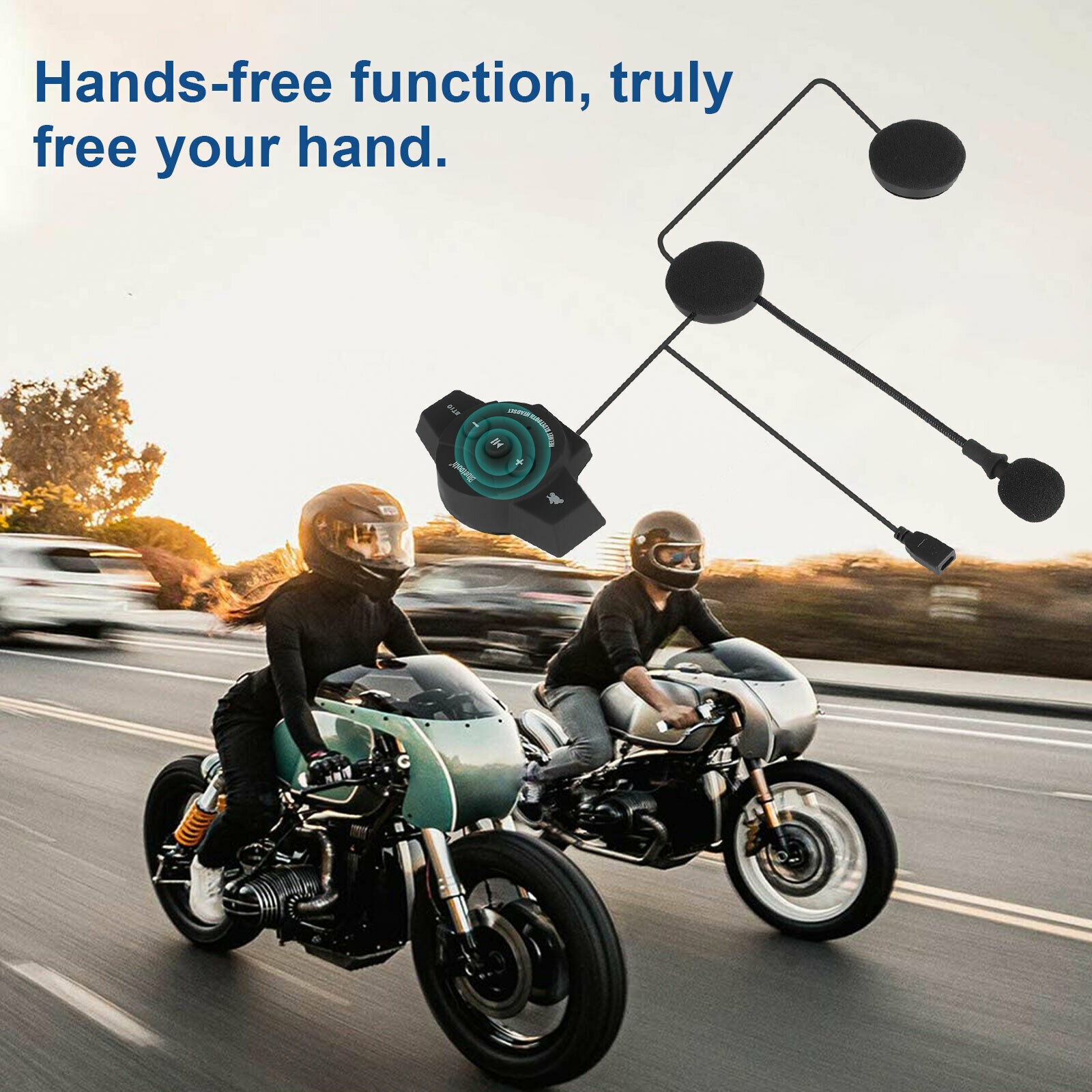 Motorcycle Helmet Headset Wireless Bluetooth 5.0 Headphone Speaker HandsFree US - Fresh Stock Dated February 2026