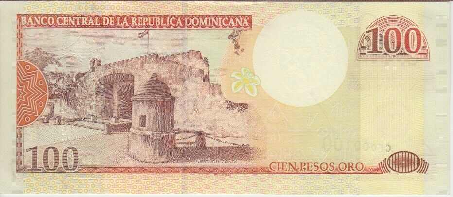 DOMINICAN REPUBLIC  P. 171a 100 PESOS, 2001 YEAR TYPE  PREFIX CF,  UNC - Fresh Stock Dated December 2025