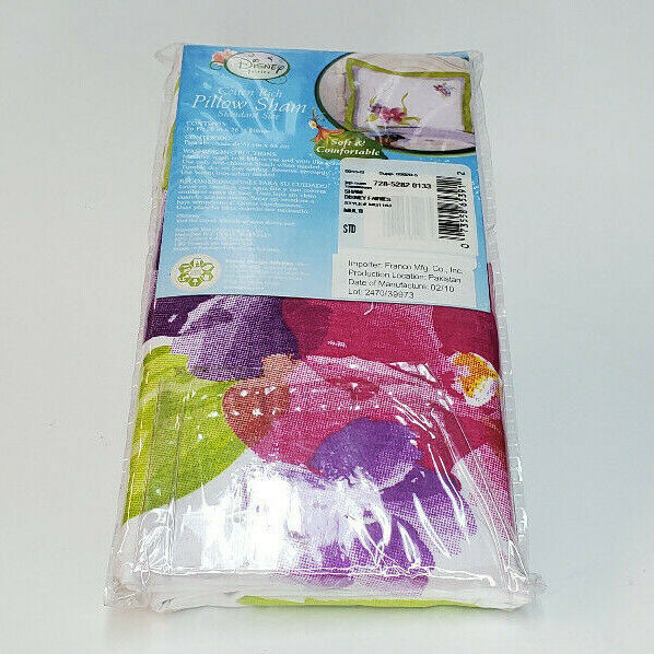 Disney Fairies Sparkling Butterflies Pillow Sham - Fresh Stock Dated February 2026