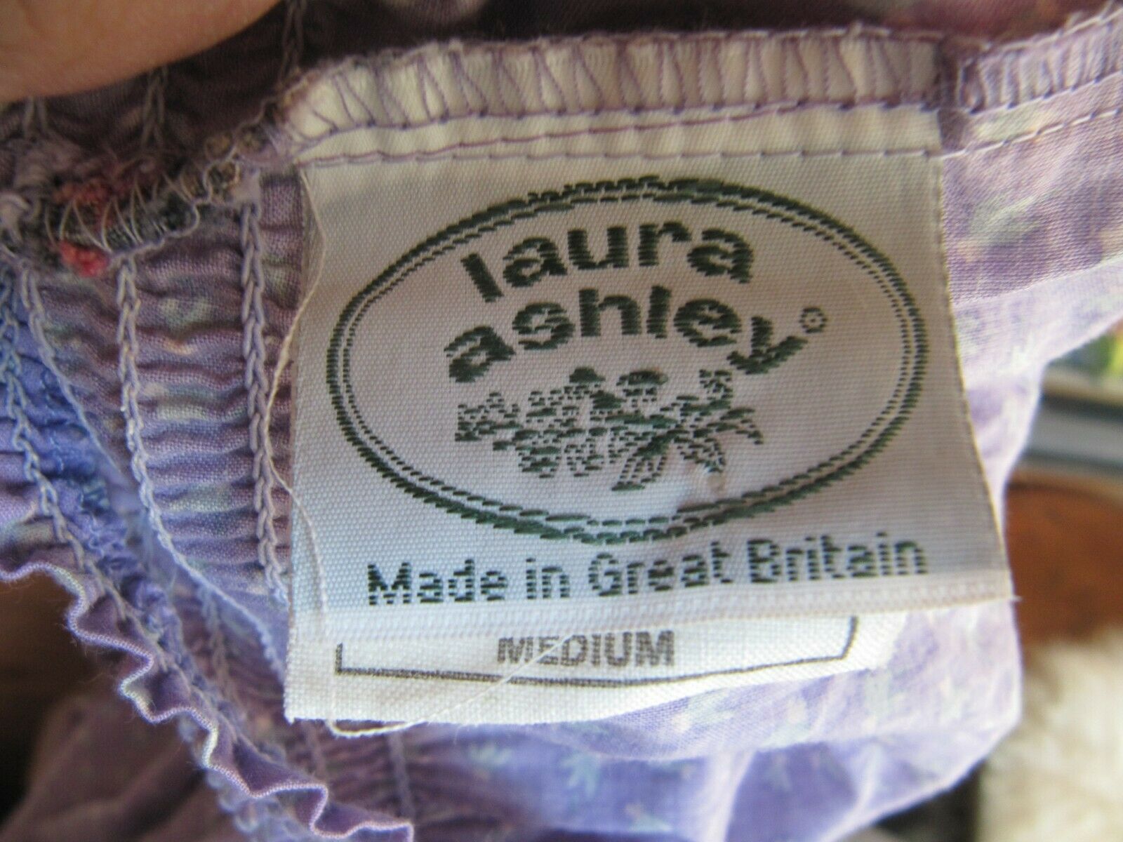 Vtg LAURA ASHLEY '80s Purple Cottage Prairie Skirt Maxi Tiered Floral sz M/L - Fresh Stock Dated February 2026