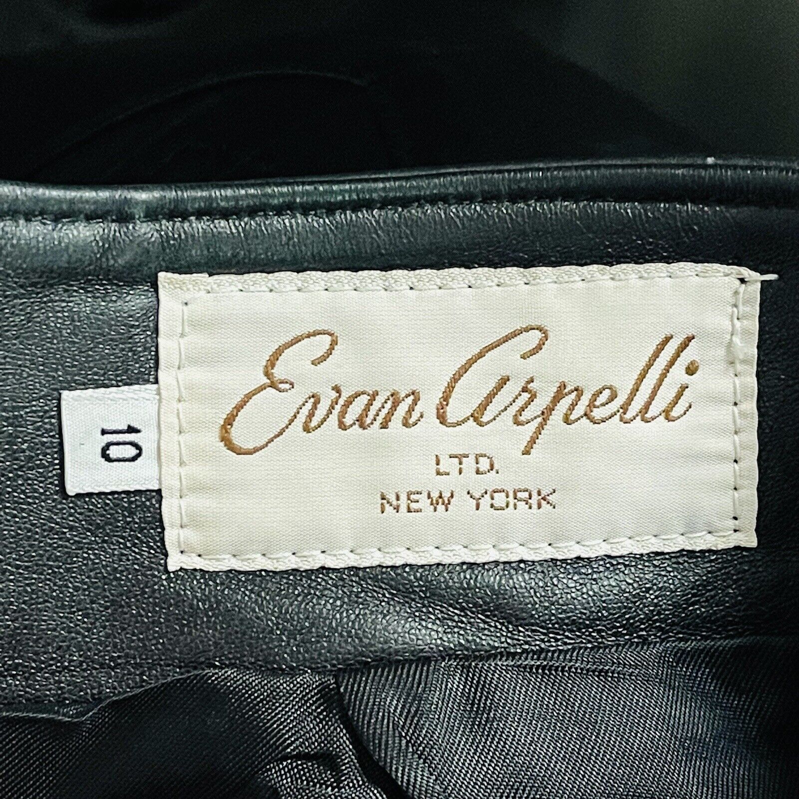 VINTAGE Evan Arpelli leather skirt size 10 lined FLAWED long black women classic - Fresh Stock Dated March 2026