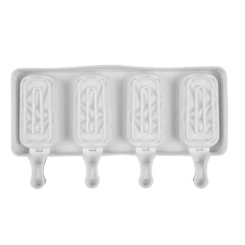4 Cells Popsicle Tray Silicone Mold DIY Ice Cream Mould Pan Summer Party Tools - Fresh Stock Dated December 2025
