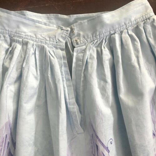 Vintage 1950s Novelty Print Skirt Purple City Street - Fresh Stock Dated December 2025